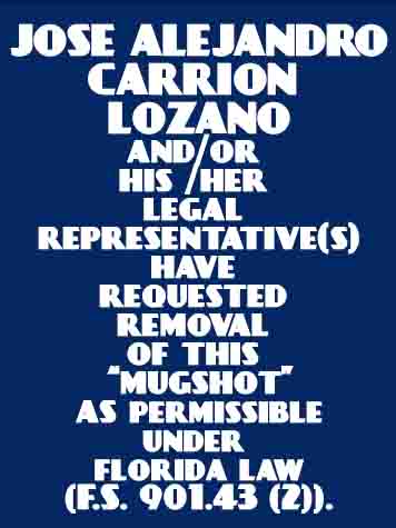 JOSE ALEJANDRO CARRION LOZANO  Info, Photos, Data, and More / JOSE ALEJANDRO CARRION LOZANO  TriCountyBusts / Is JOSE ALEJANDRO CARRION LOZANO  on Social Media Like Facebook, Instagram abd Twitter?